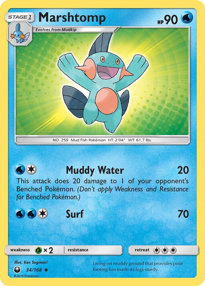 Marshtomp 34/168 (SM - Celestial Storm)  | Good Games Adelaide SA