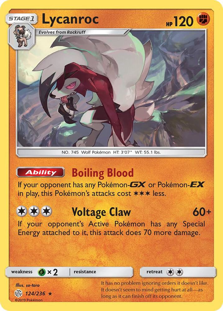Lycanroc 124/236 (SM - Cosmic Eclipse)  - Holofoil | Good Games Adelaide SA
