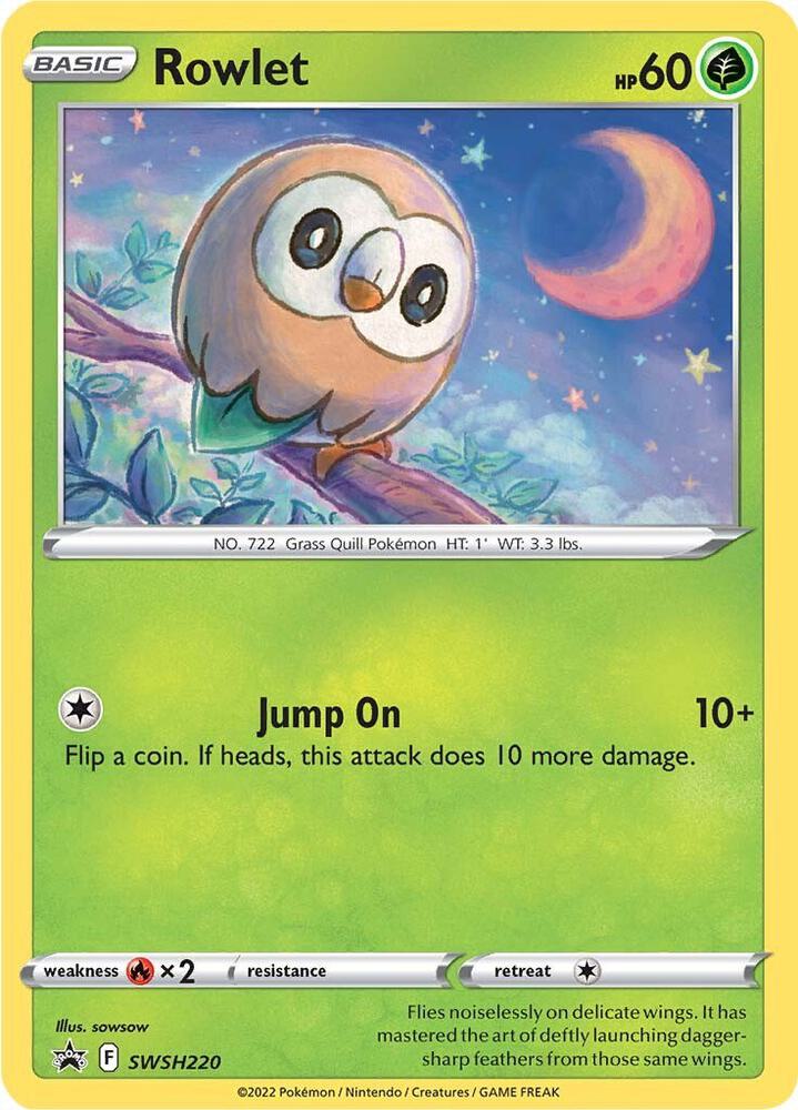 Rowlet SWSH220 (SWSH: Sword & Shield Promo Cards)  - Holofoil | Good Games Adelaide SA