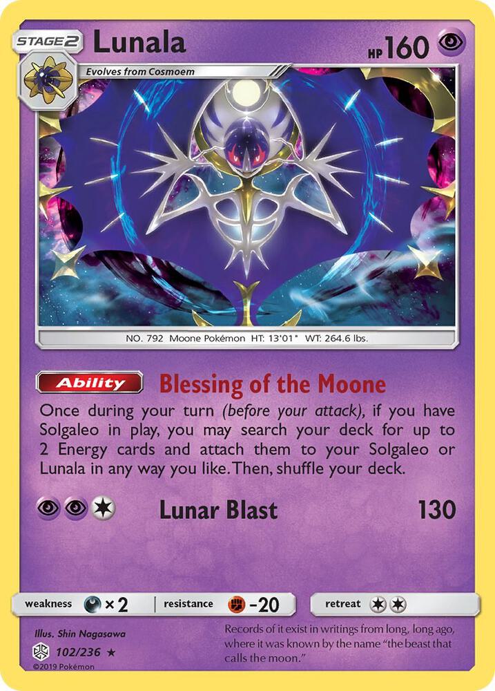 Lunala 102/236 (SM - Cosmic Eclipse)  - Holofoil | Good Games Adelaide SA