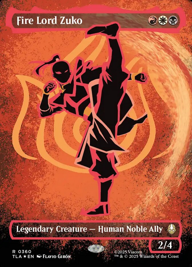 Fire Lord Zuko Neon Ink 360/286 (Avatar: The Last Airbender)  - Borderless Foil | Good Games Adelaide SA