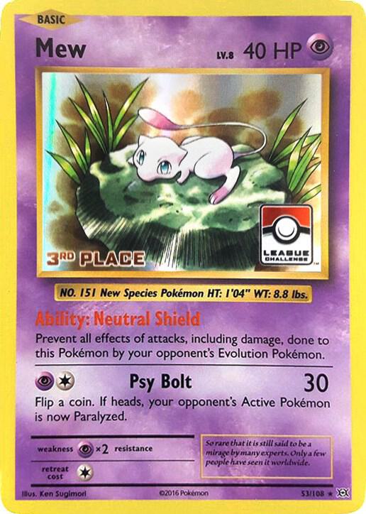Mew 53 108 League Challenge 3rd Place 053/108 (League & Championship Cards)  - Holofoil | Good Games Adelaide SA