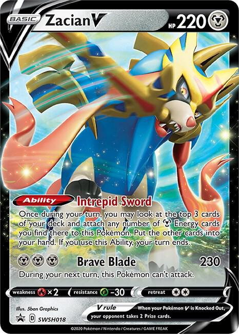 Zacian V SWSH018 (SWSH: Sword & Shield Promo Cards)  - Holofoil | Good Games Adelaide SA