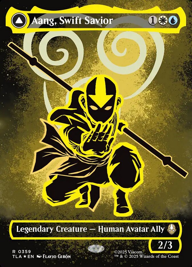 Aang, Swift Savior // Aang and La, Ocean's Fury 359/286 (Avatar: The Last Airbender)  - Borderless Foil | Good Games Adelaide SA