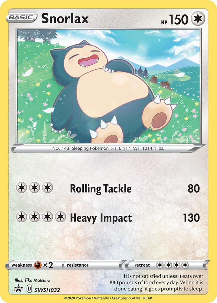 Snorlax SWSH032 (SWSH: Sword & Shield Promo Cards)  - Holofoil | Good Games Adelaide SA