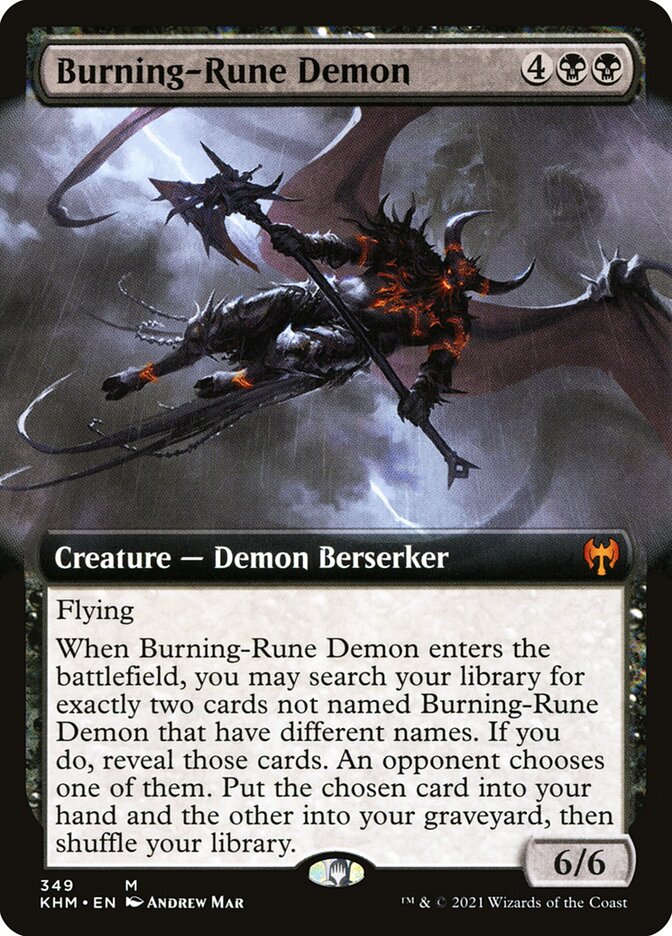 Burning-Rune Demon 349 (Kaldheim)  - Extended Art | Good Games Adelaide SA