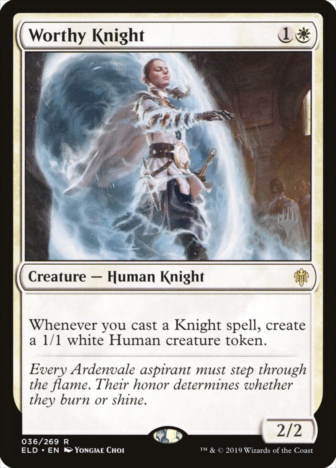 Worthy Knight 36 (Promo Pack: Throne of Eldraine)  - Foil | Good Games Adelaide SA