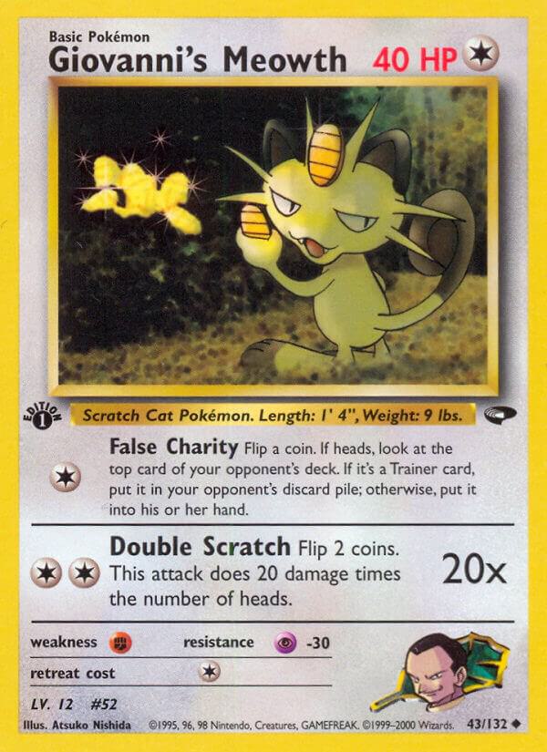 Giovannis Meowth 43 043/132 (Gym Challenge)  - 1st Edition | Good Games Adelaide SA