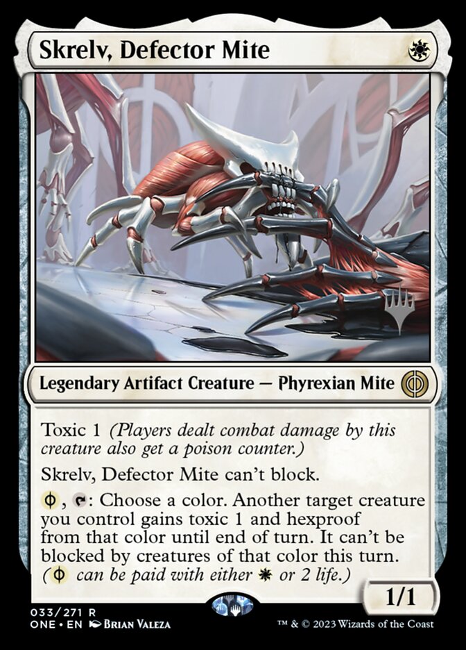 Skrelv, Defector Mite 33p/160 (Promo Pack: Phyrexia: All Will Be One)  - Foil | Good Games Adelaide SA