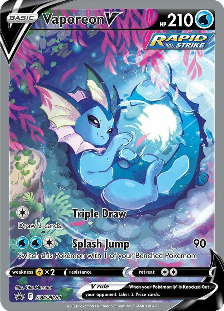 Vaporeon V SWSH181 (SWSH: Sword & Shield Promo Cards)  - Holofoil | Good Games Adelaide SA