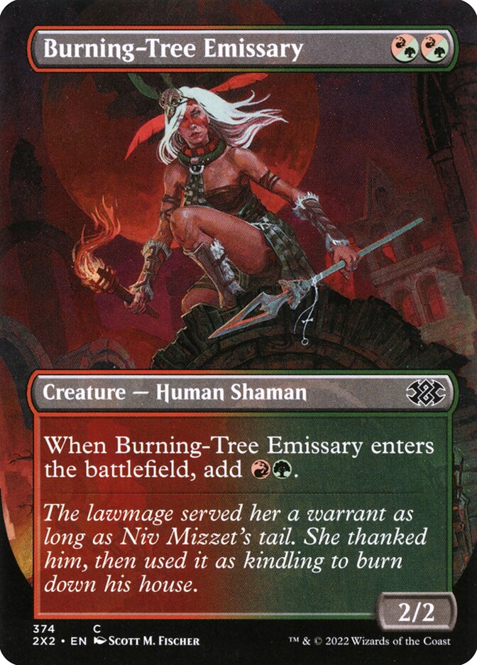 Burning Tree Emissary Borderless 374 (Double Masters 2022)  - Foil | Good Games Adelaide SA