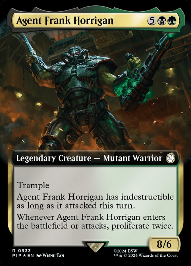 Agent Frank Horrigan Extended Art Surge Foil 933 (Universes Beyond: Fallout)  - Foil | Good Games Adelaide SA