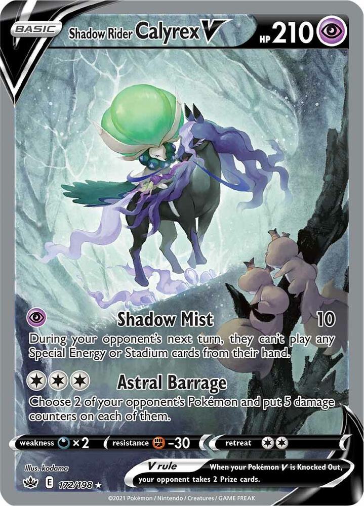 Shadow Rider Calyrex V Alternate Full Art 172/198 (SWSH06: Chilling Reign)  - Holofoil | Good Games Adelaide SA
