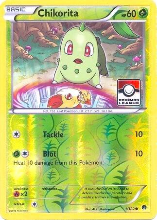 Chikorita Pokemon League 001/122 (League & Championship Cards)  - Reverse Holofoil | Good Games Adelaide SA