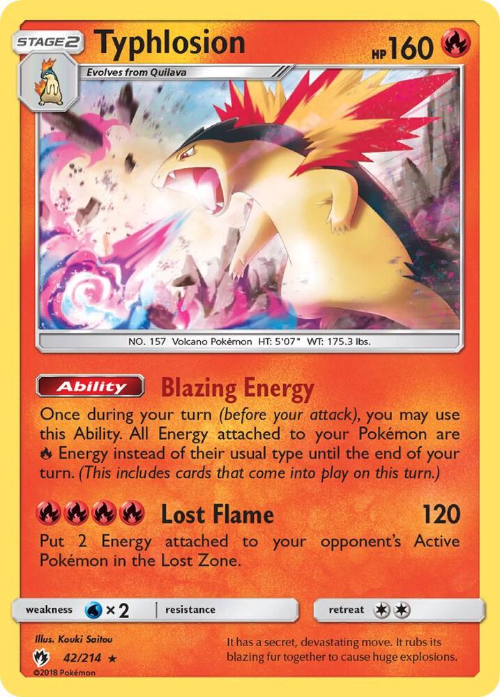 Typhlosion 42/214 (SM - Lost Thunder)  - Holofoil | Good Games Adelaide SA