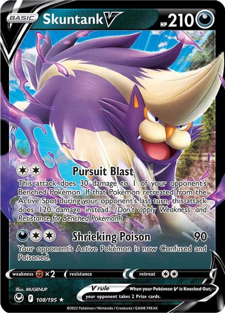 Skuntank V 108/195 (SWSH12: Silver Tempest)  - Holofoil | Good Games Adelaide SA