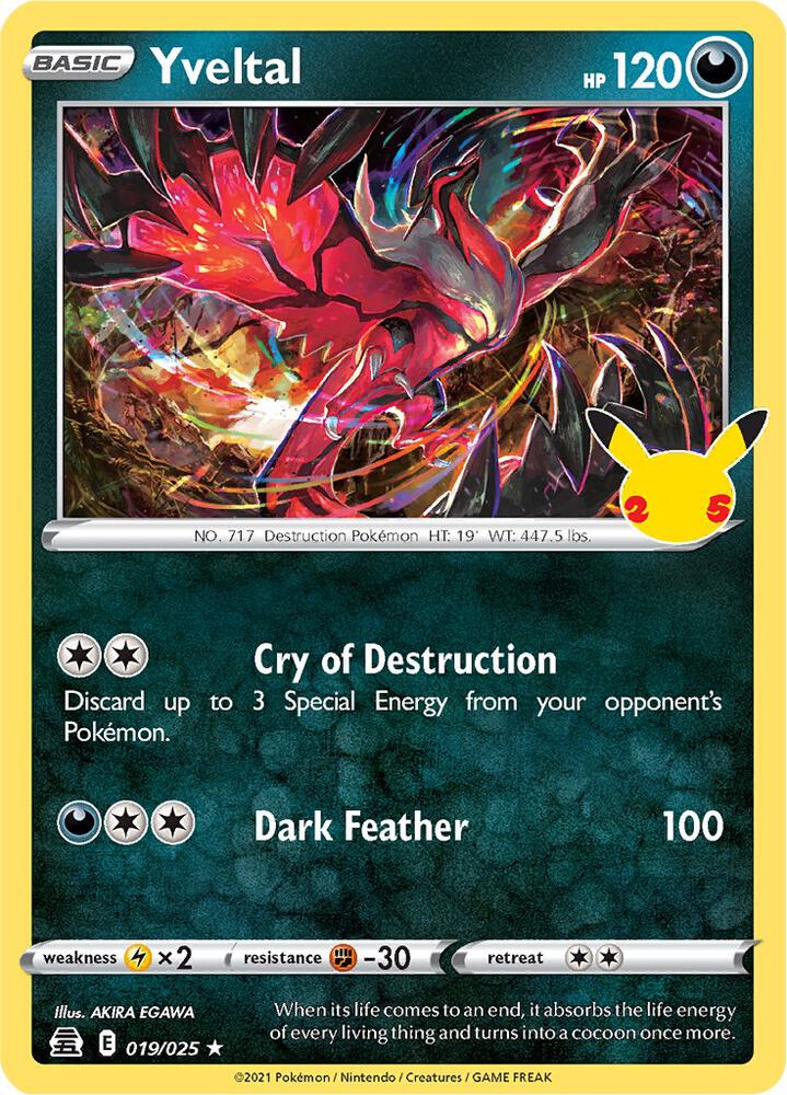 Yveltal 019/025 (Celebrations)  - Holofoil | Good Games Adelaide SA
