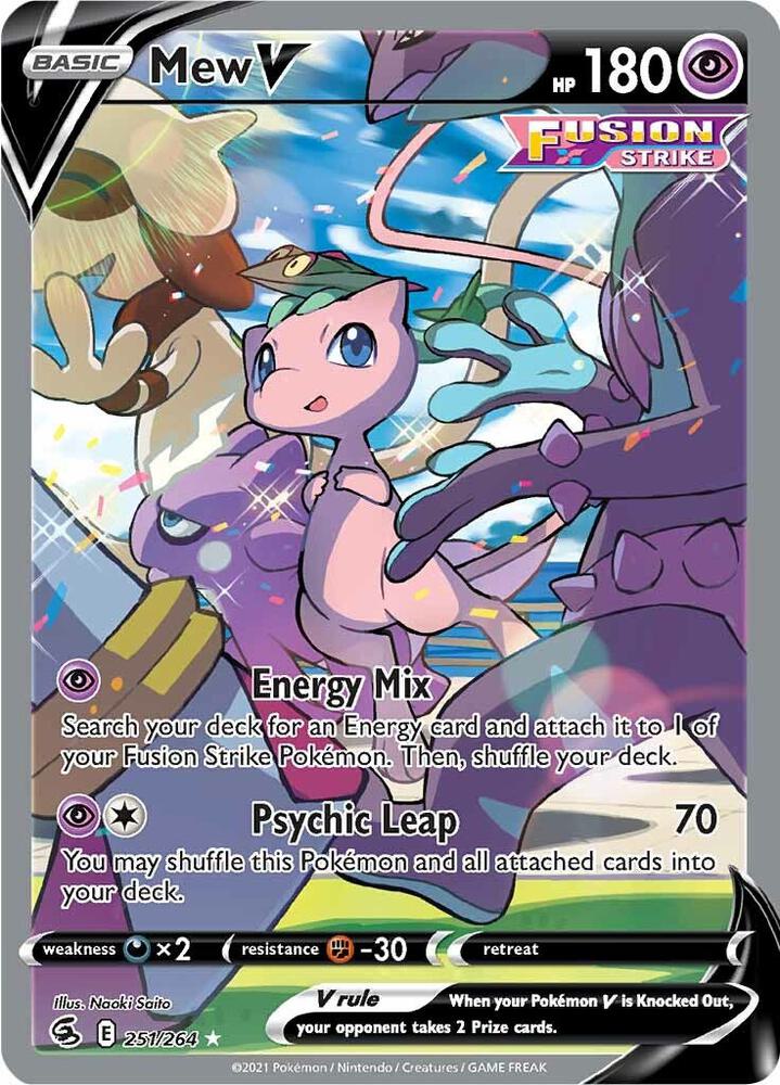 Mew V Alternate Full Art 251/264 (SWSH08: Fusion Strike)  - Holofoil | Good Games Adelaide SA