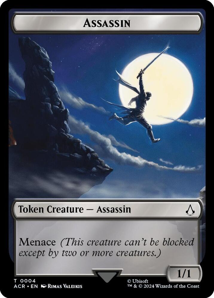 Assassin Copy Double Sided Token 4 // 1 (Universes Beyond: Assassin's Creed)  - Foil | Good Games Adelaide SA
