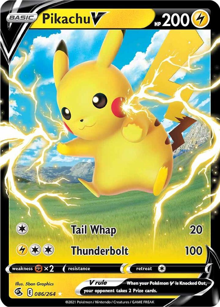 Pikachu V 086/264 (SWSH08: Fusion Strike)  - Holofoil | Good Games Adelaide SA