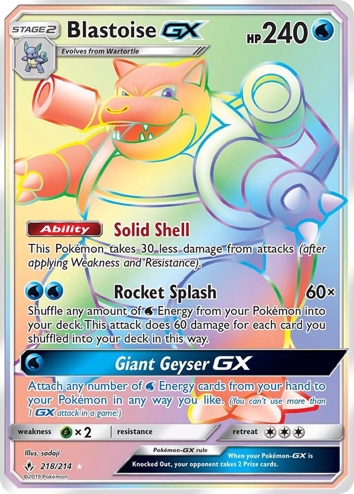 Blastoise GX Secret 218/214 (SM - Unbroken Bonds)  - Holofoil | Good Games Adelaide SA