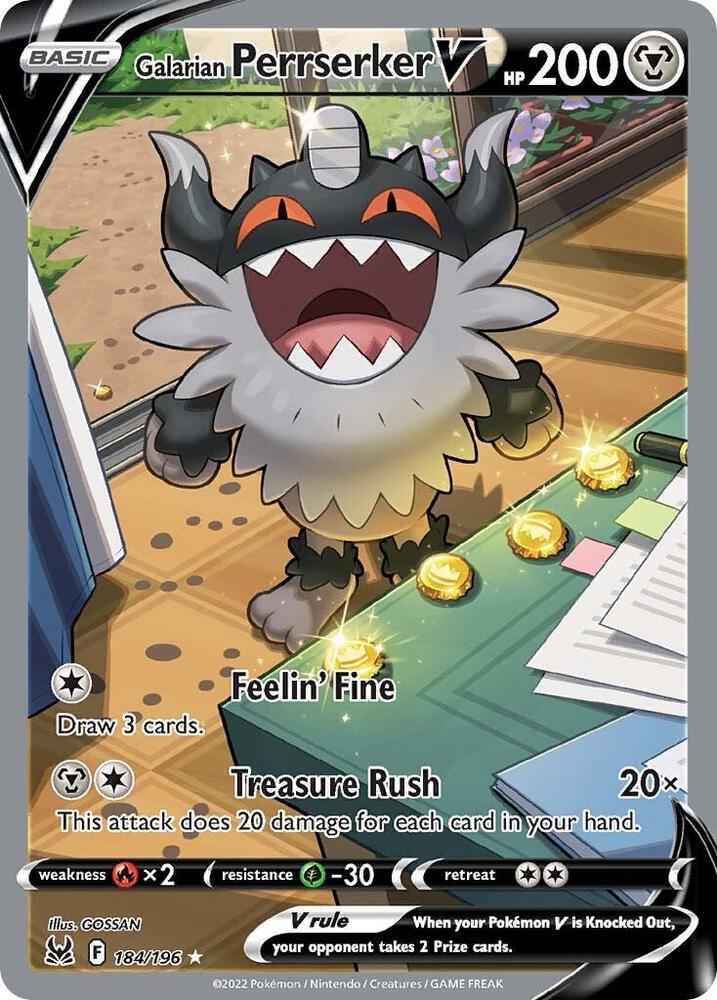 Galarian Perrserker V Alternate Full Art 184/196 (SWSH11: Lost Origin)  - Holofoil | Good Games Adelaide SA