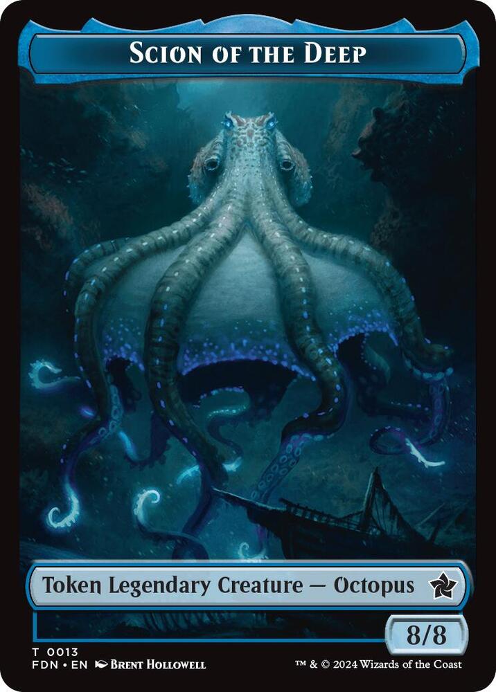 Scion of the Deep Komas Coil Doubled Sided Token 13 // 11 (Foundations)  - Foil | Good Games Adelaide SA