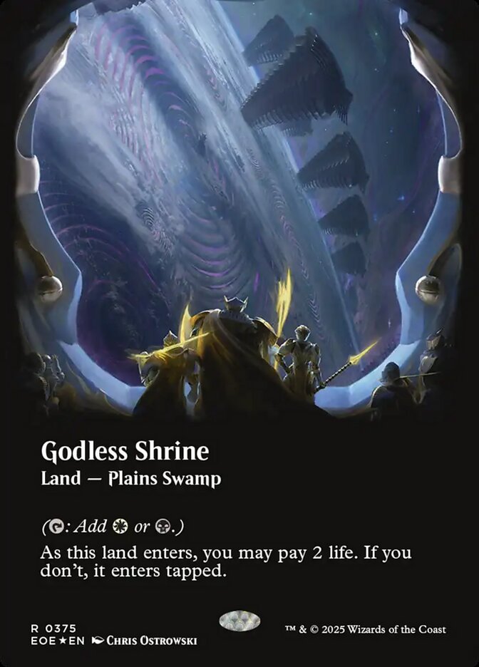 Godless Shrine 375/276 (Edge of Eternities)  - Borderless Foil | Good Games Adelaide SA