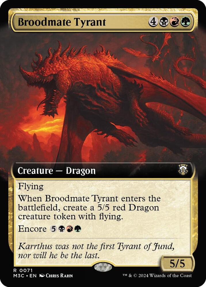 Broodmate Tyrant 71/411 (Commander: Modern Horizons 3)  - Extended Art Ripple Foil | Good Games Adelaide SA