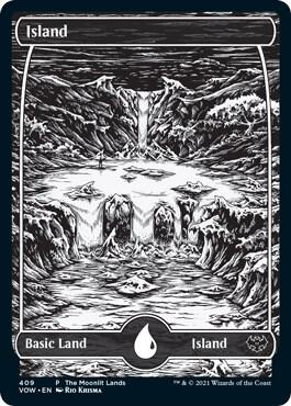 Island Moonlit Land Foil Etched 409 (WPN & Gateway Promos)  - Foil | Good Games Adelaide SA