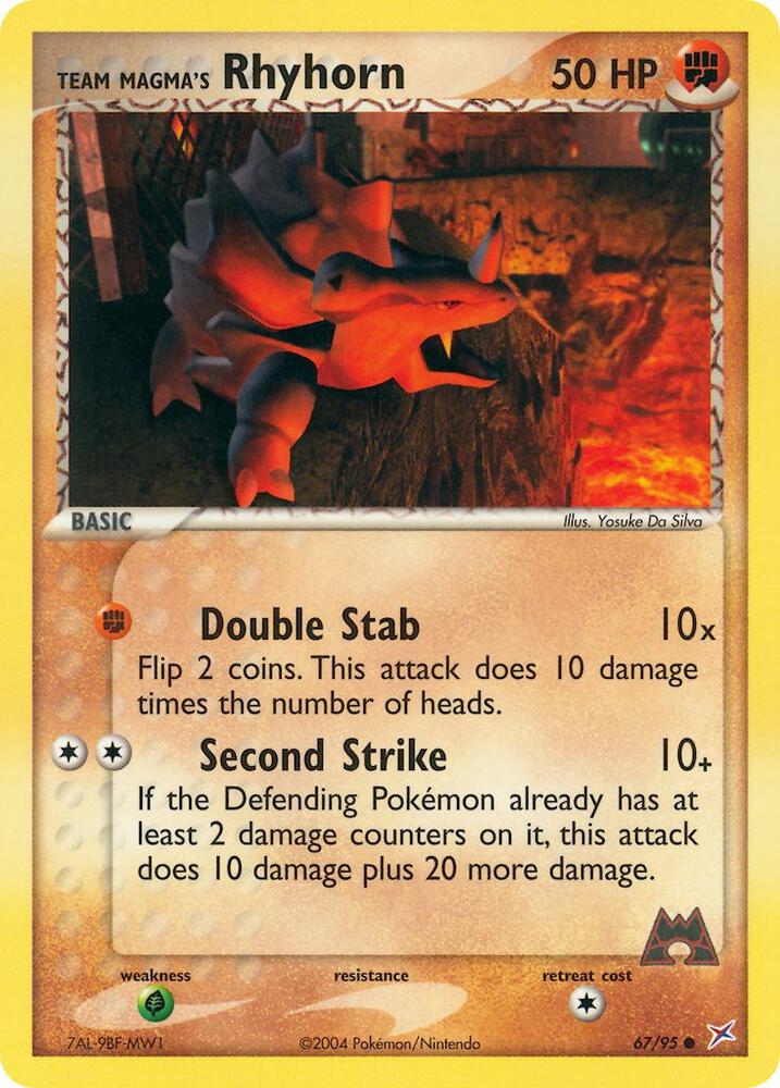 Team Magmas Rhyhorn  67/95 (Team Magma vs Team Aqua)  - Reverse Holofoil | Good Games Adelaide SA