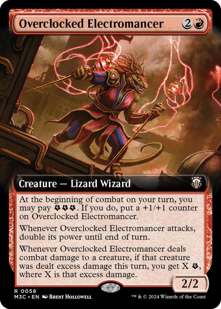 Overclocked Electromancer 58/411 (Commander: Modern Horizons 3)  - Extended Art Ripple Foil | Good Games Adelaide SA