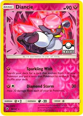 Diancie 94 147 Pokemon League 094/147 (League & Championship Cards)  - Reverse Holofoil | Good Games Adelaide SA