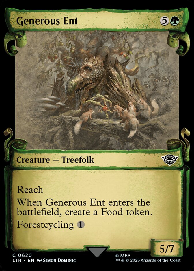 Generous Ent 620 (Universes Beyond: The Lord of the Rings: Tales of Middle-earth)  - Showcase Scroll Foil | Good Games Adelaide SA