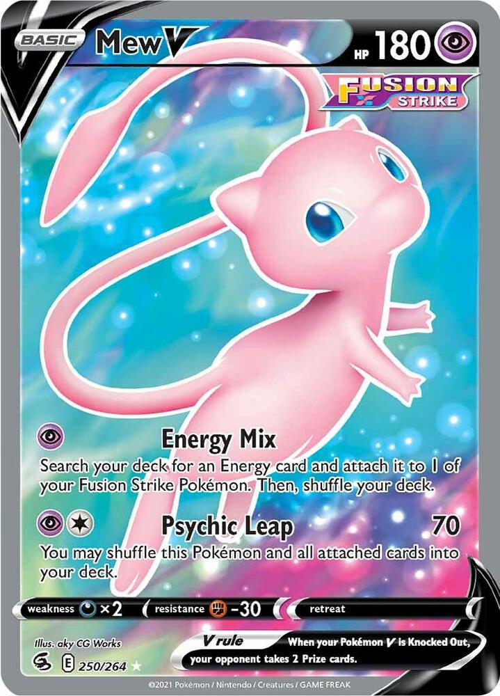 Mew V Full Art 250/264 (SWSH08: Fusion Strike)  - Holofoil | Good Games Adelaide SA
