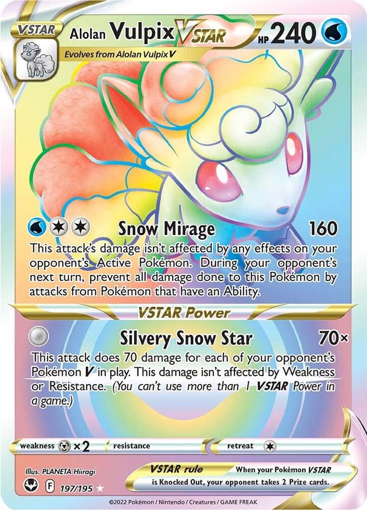 Alolan Vulpix VSTAR Secret 197/195 (SWSH12: Silver Tempest)  - Holofoil | Good Games Adelaide SA