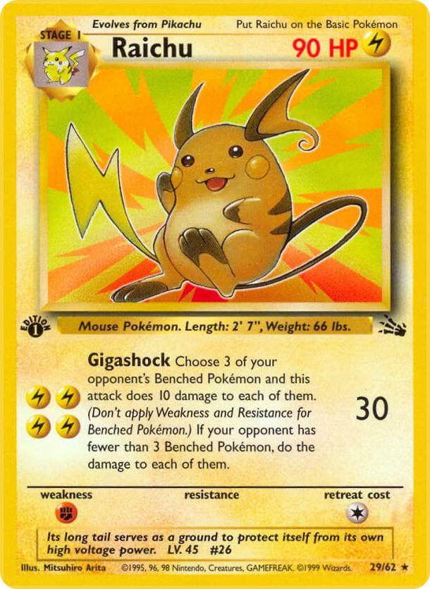 Raichu 29/62 (Fossil)  - 1st Edition | Good Games Adelaide SA