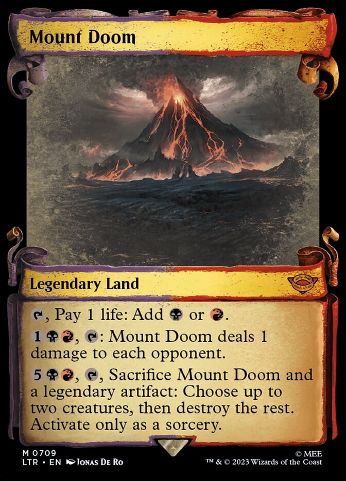 Mount Doom 709 (Universes Beyond: The Lord of the Rings: Tales of Middle-earth)  - Showcase Scroll Foil | Good Games Adelaide SA