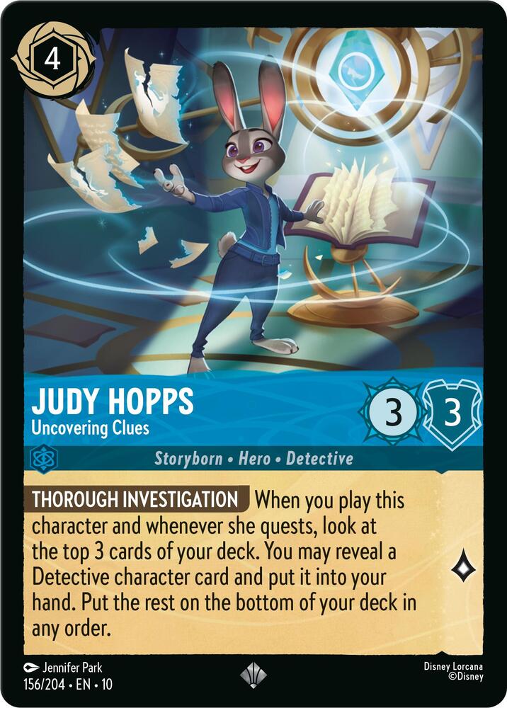 Judy Hopps, Uncovering Clues 156/204 (Whispers in the Well)  - Cold Foil | Good Games Adelaide SA