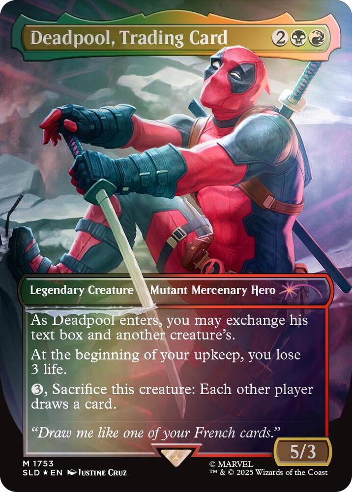 Deadpool Trading Card 1753 Rainbow Foil 1753 (Secret Lair Drop Series)  - Foil | Good Games Adelaide SA