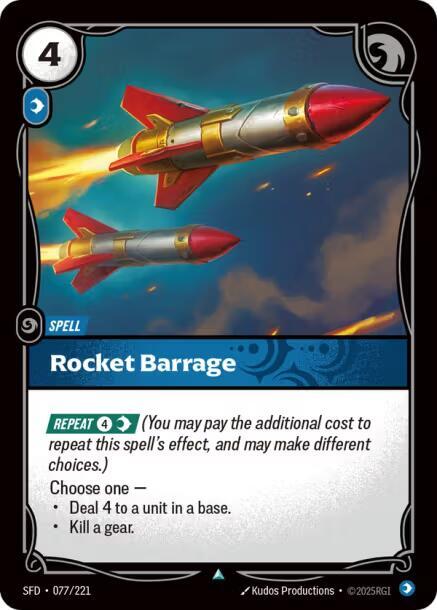 Rocket Barrage 077/221 (Spiritforged)  | Good Games Adelaide SA