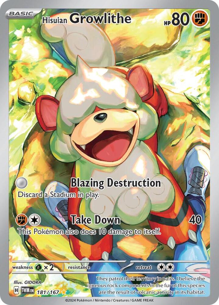 Hisuian Growlithe 181/167 (SV06: Twilight Masquerade)  - Holofoil | Good Games Adelaide SA