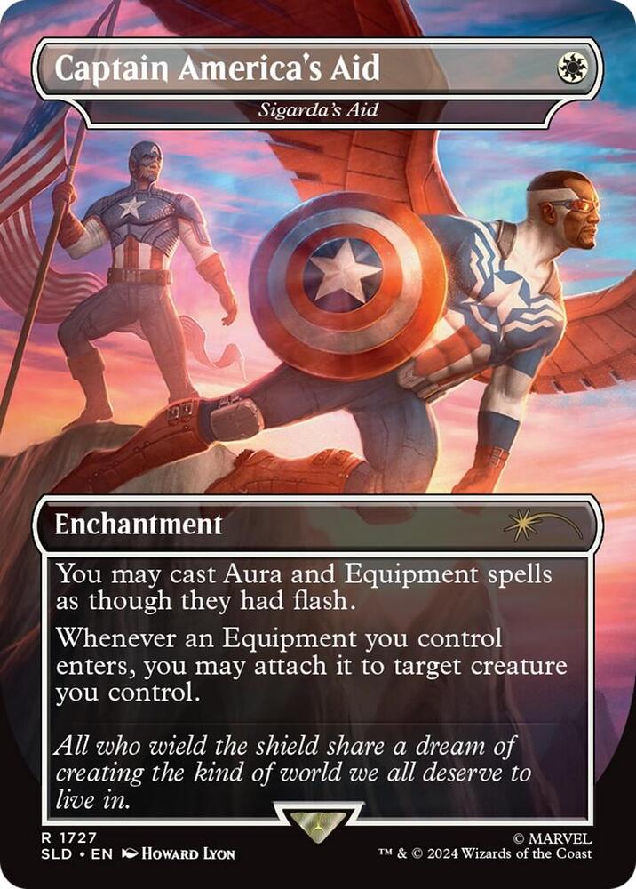Captain Americas Aid Sigardas Aid Rainbow Foil 1727 (Secret Lair Drop Series)  - Foil | Good Games Adelaide SA