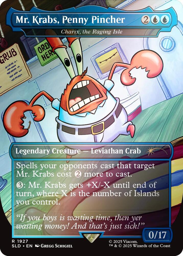 Mr Krabs Penny Pincher Charix the Raging Isle Rainbow Foil 1927 (Secret Lair Drop Series)  - Foil | Good Games Adelaide SA