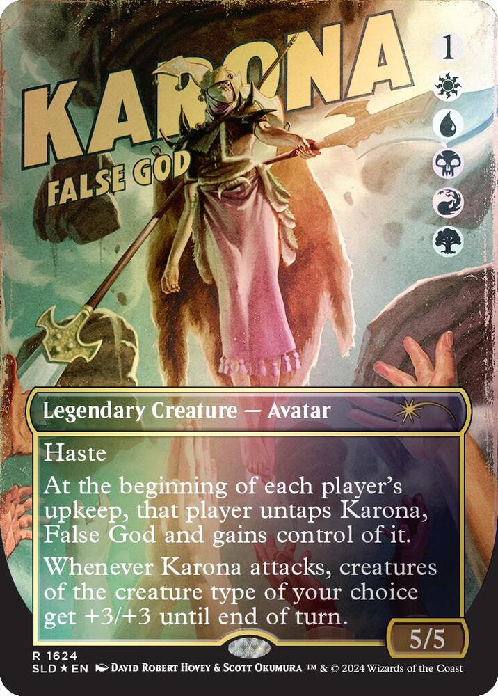 Karona False God Rainbow Foil 1624 (Secret Lair Drop Series)  - Foil | Good Games Adelaide SA
