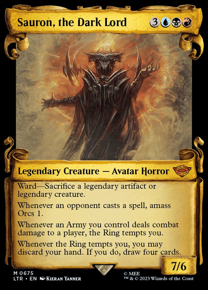 Sauron, the Dark Lord 675 (Universes Beyond: The Lord of the Rings: Tales of Middle-earth)  - Showcase Scroll Foil | Good Games Adelaide SA