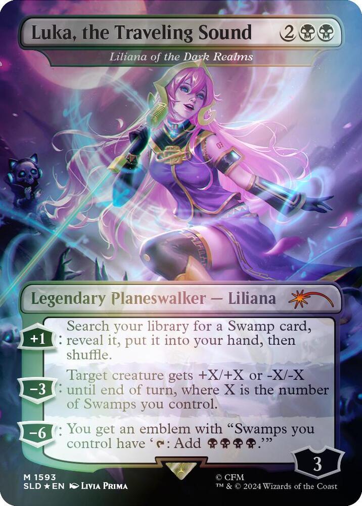 Luka the Traveling Sound Liliana of the Dark Realms Rainbow Foil 1593 (Secret Lair Drop Series)  - Foil | Good Games Adelaide SA