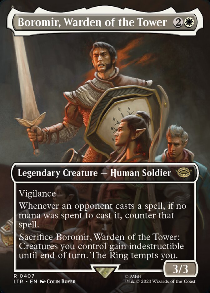 Boromir, Warden of the Tower 407 (Universes Beyond: The Lord of the Rings: Tales of Middle-earth)  - Borderless | Good Games Adelaide SA