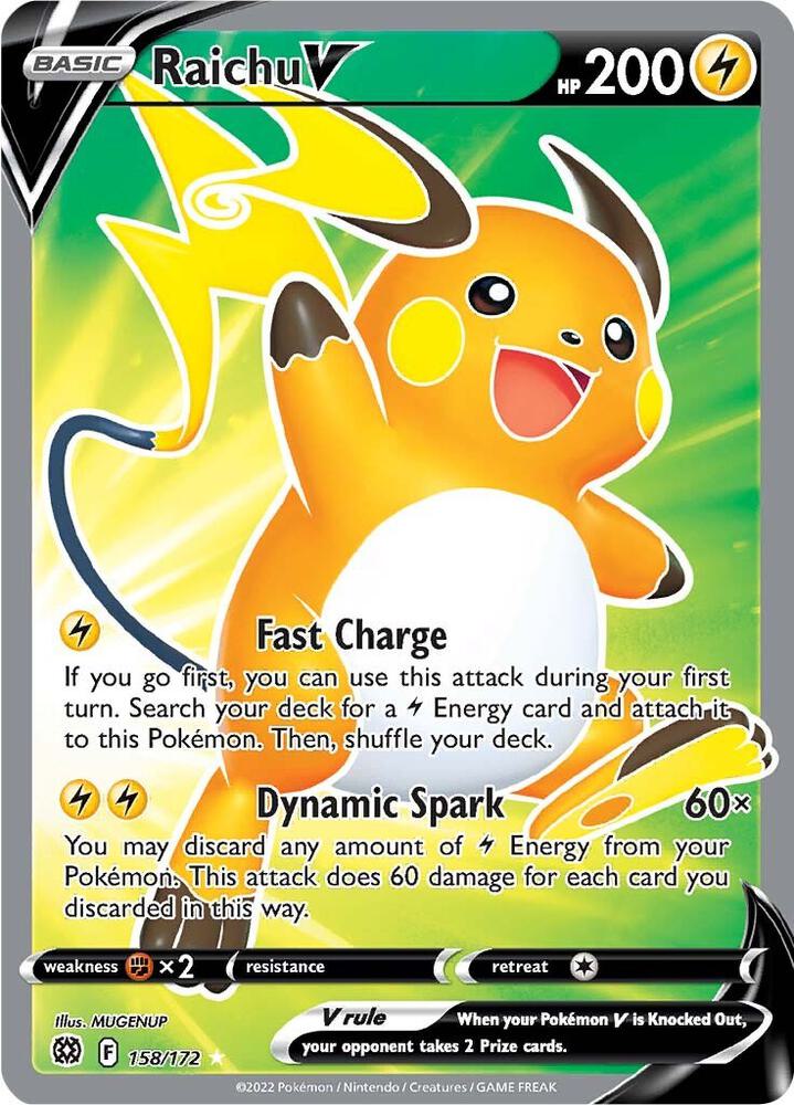 Raichu V Full Art 158/172 (SWSH09: Brilliant Stars)  - Holofoil | Good Games Adelaide SA