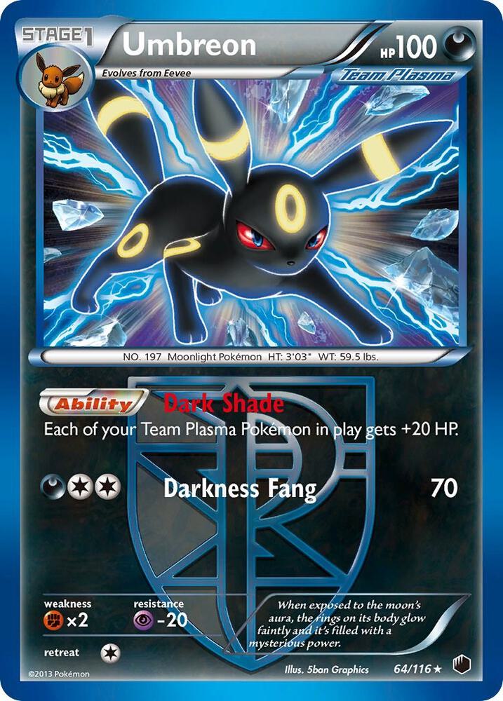Umbreon Team Plasma 64/116 (Plasma Freeze)  - Reverse Holofoil | Good Games Adelaide SA